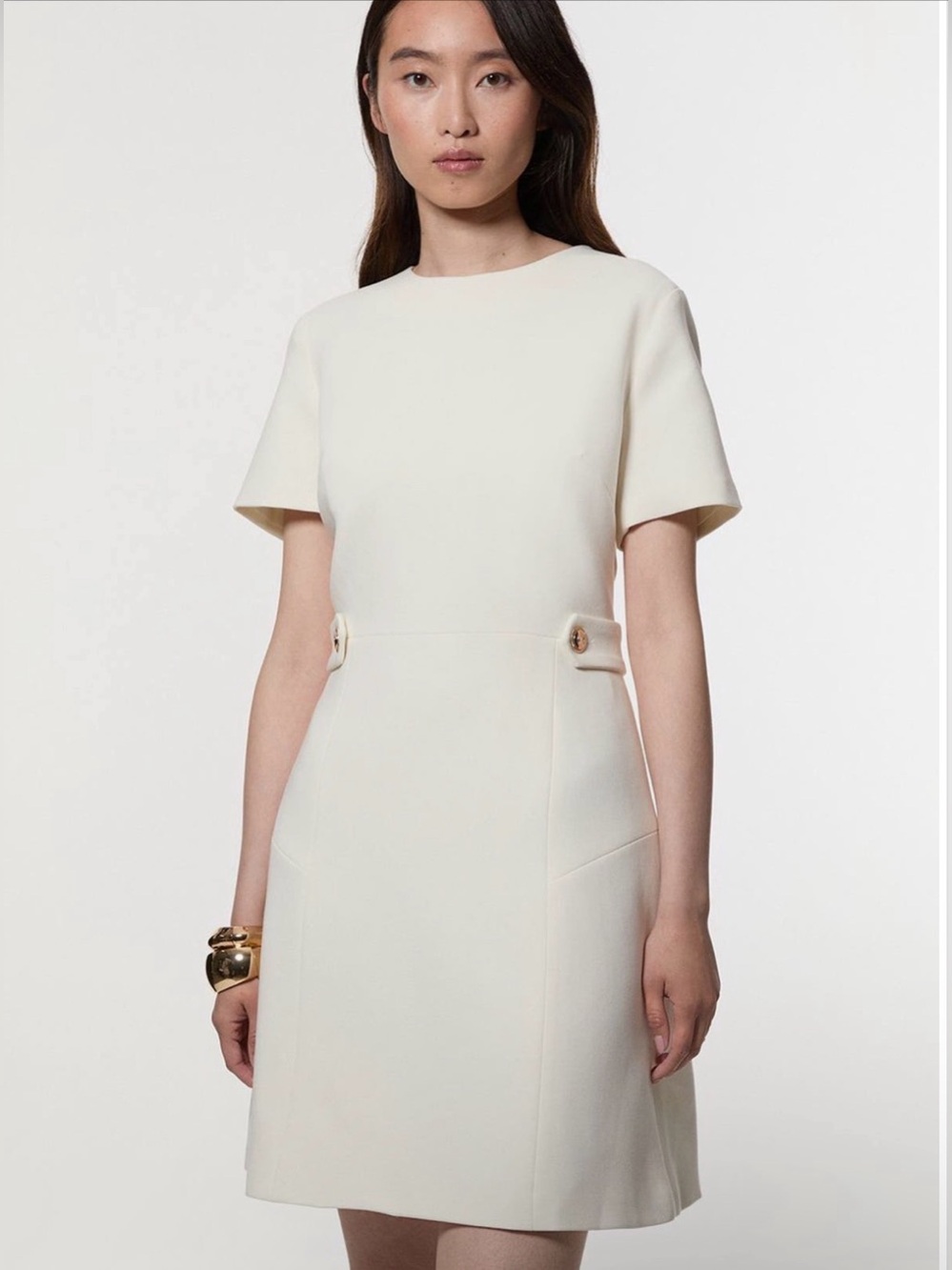 NWT KAREN MILLEN WHITE TAB DETAIL TAILORED MINI DRESS SIZE 10